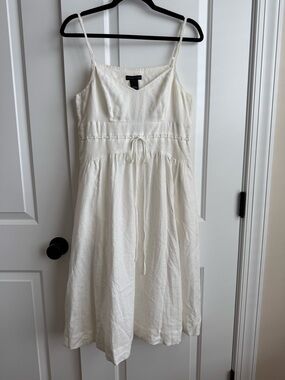 NWT Madison Studio Ivory 100% Linen Midi Dress | 6